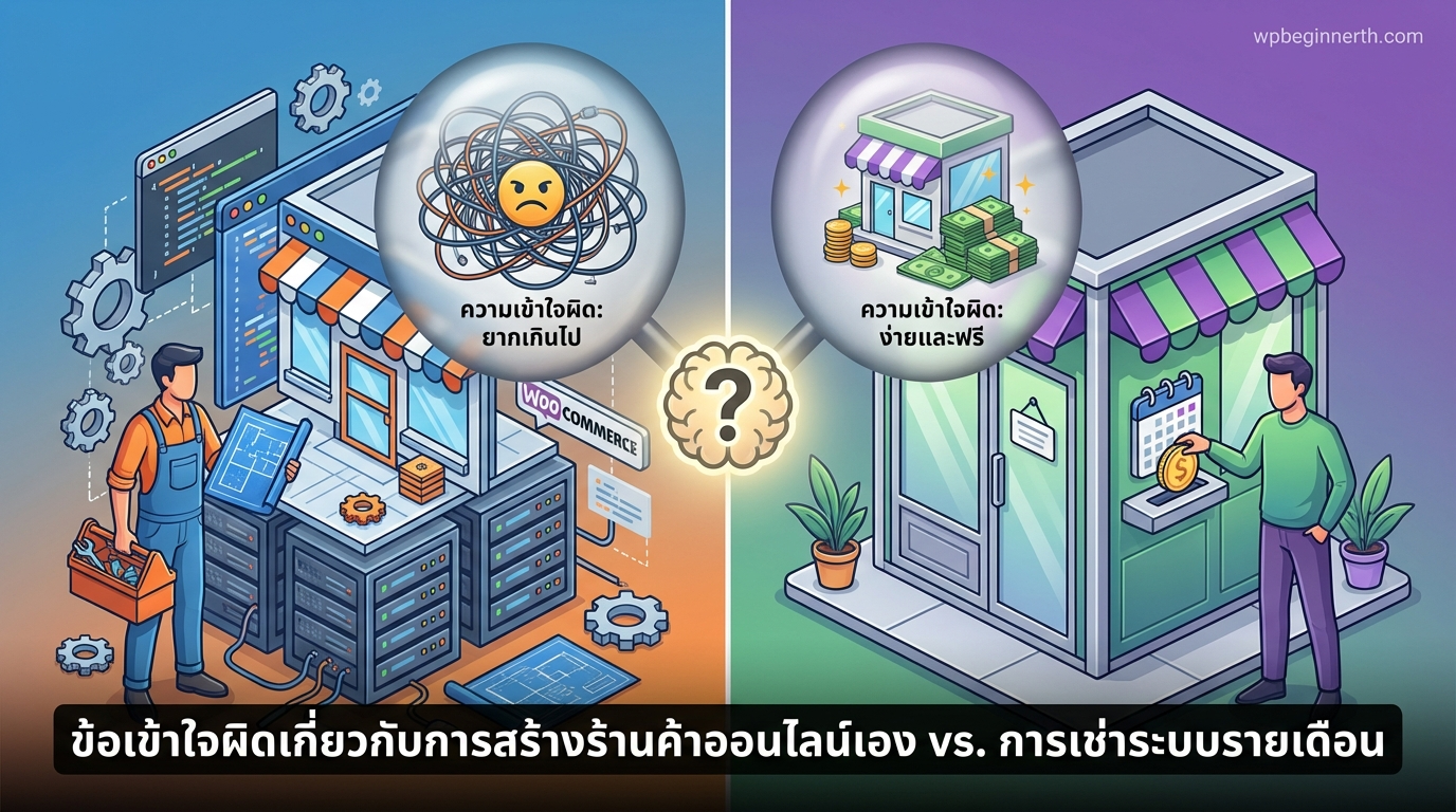 ความเข้าใจผิดเรื่องการทำเว็บขายของออนไลน์เองเทียบกับการเช่าระบบรายเดือน