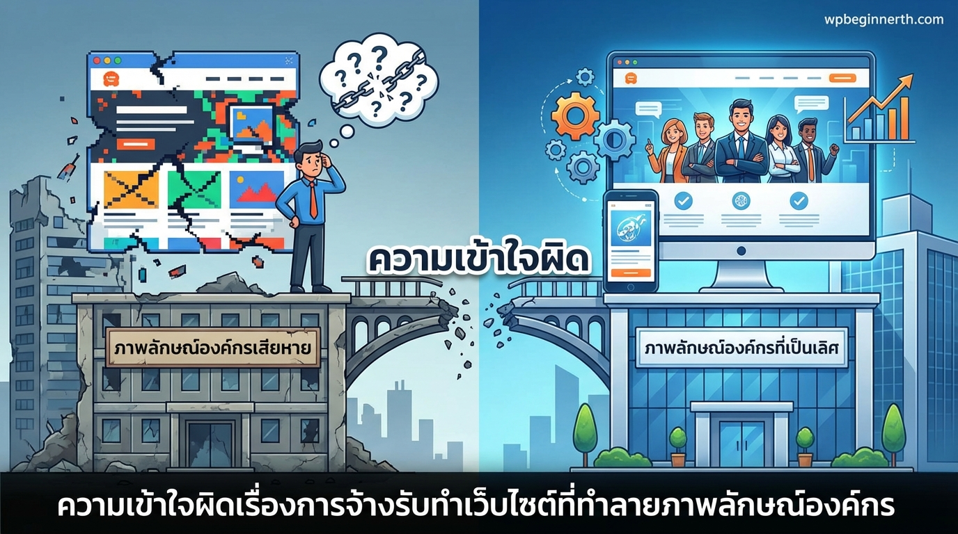ความเข้าใจผิดเรื่องการจ้างรับทำเว็บไซต์ที่ทำลายภาพลักษณ์องค์กร