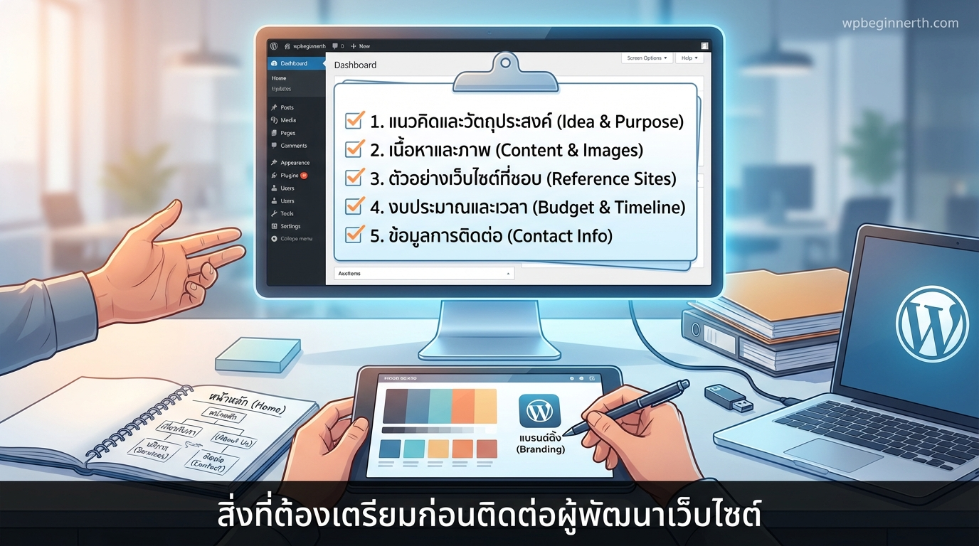สิ่งที่ต้องเตรียมให้พร้อมก่อนเริ่มติดต่อคนรับทำเว็บไซต์