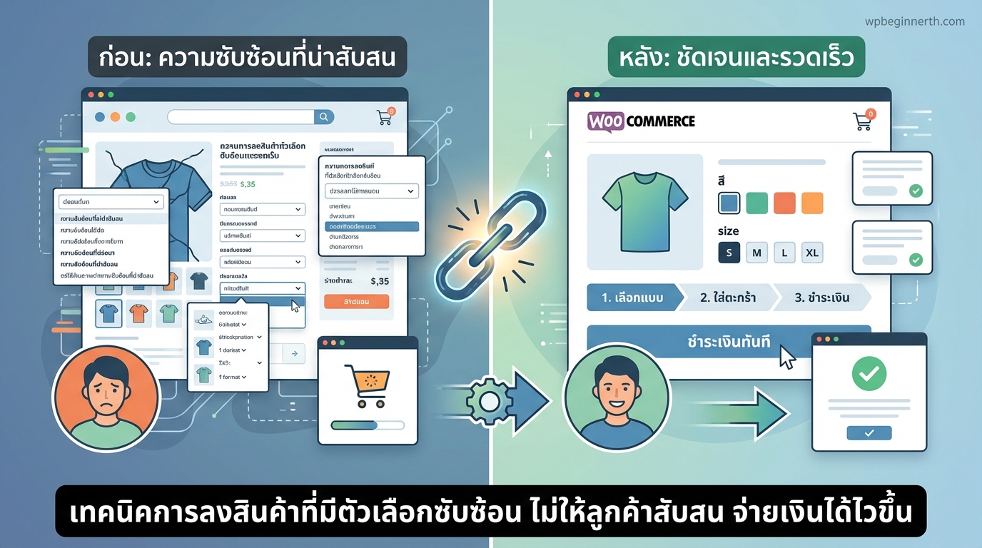 เทคนิคการลงสินค้าที่มีตัวเลือกซับซ้อนให้ลูกค้าไม่งงและกดจ่ายเงินไวขึ้น