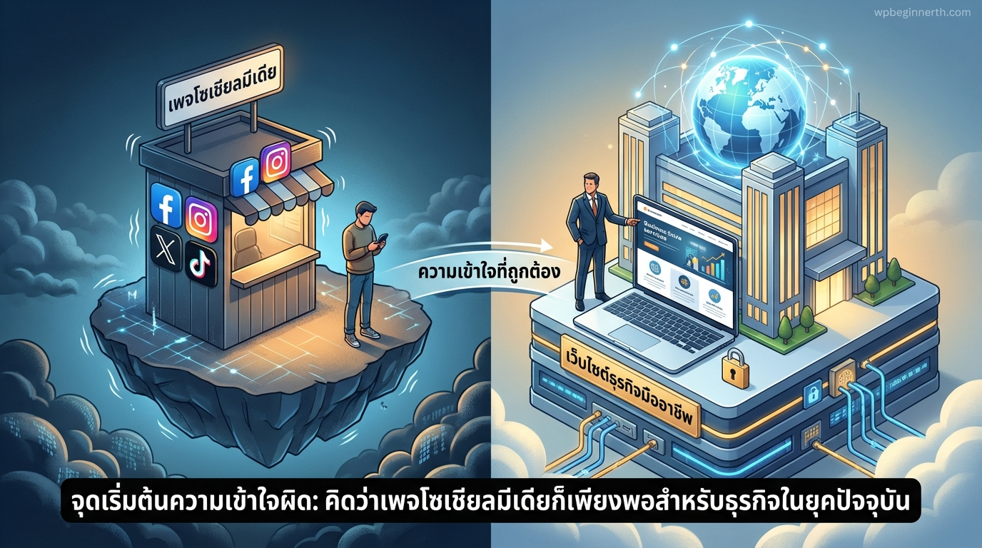 จุดเริ่มต้นของความเข้าใจผิดที่คิดว่าเพจโซเชียลมีเดียเพียงพอสำหรับการทำธุรกิจในยุคปัจจุบัน